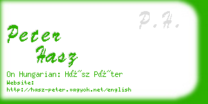 peter hasz business card
